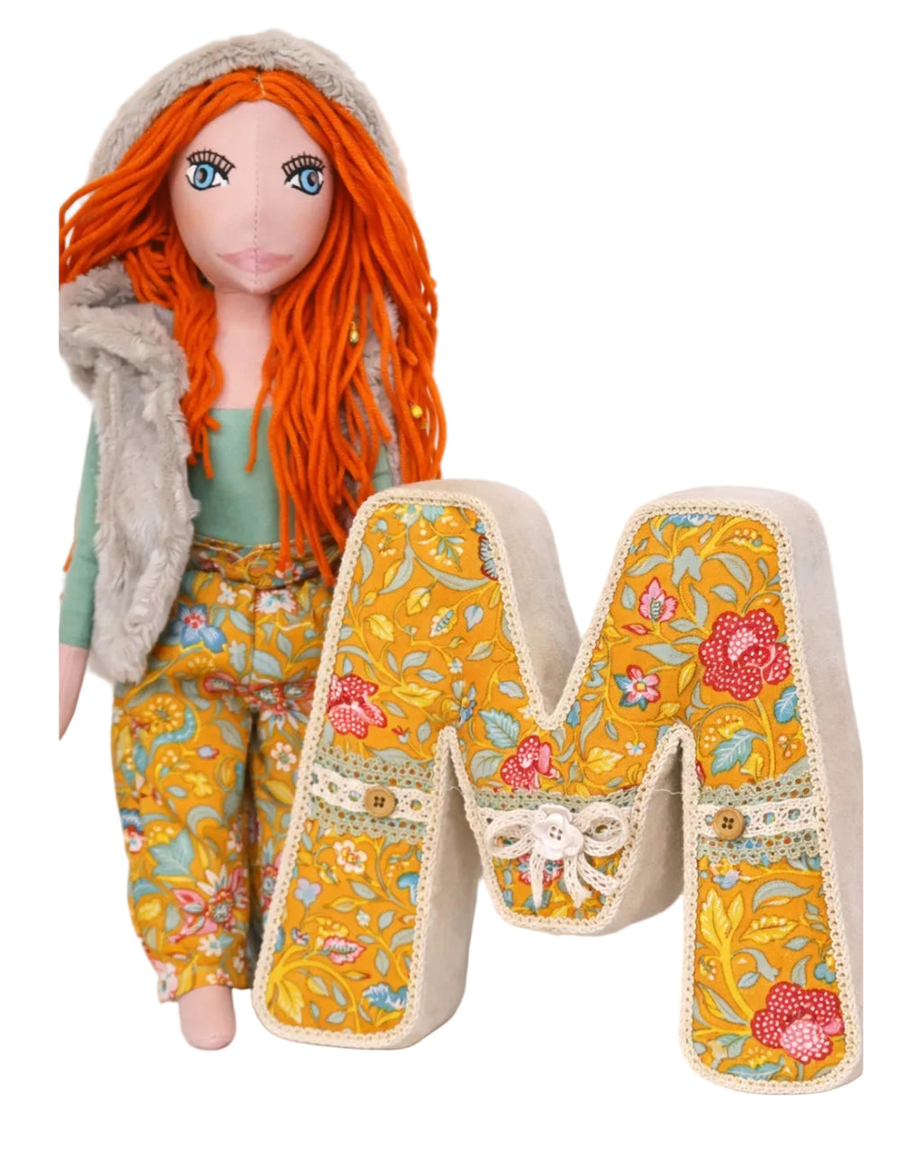 Handmade fabric doll RedRose