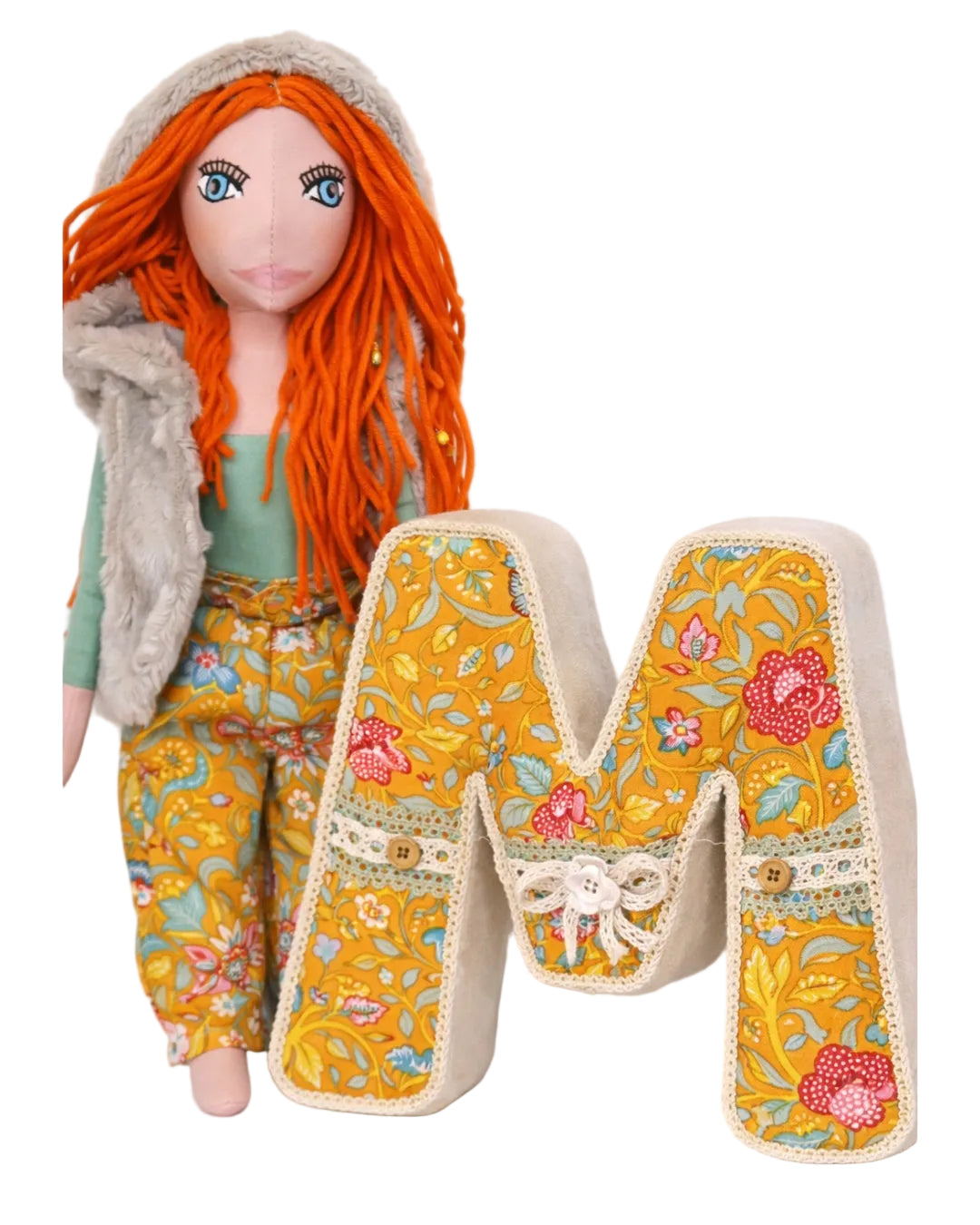 Handmade fabric doll RedRose