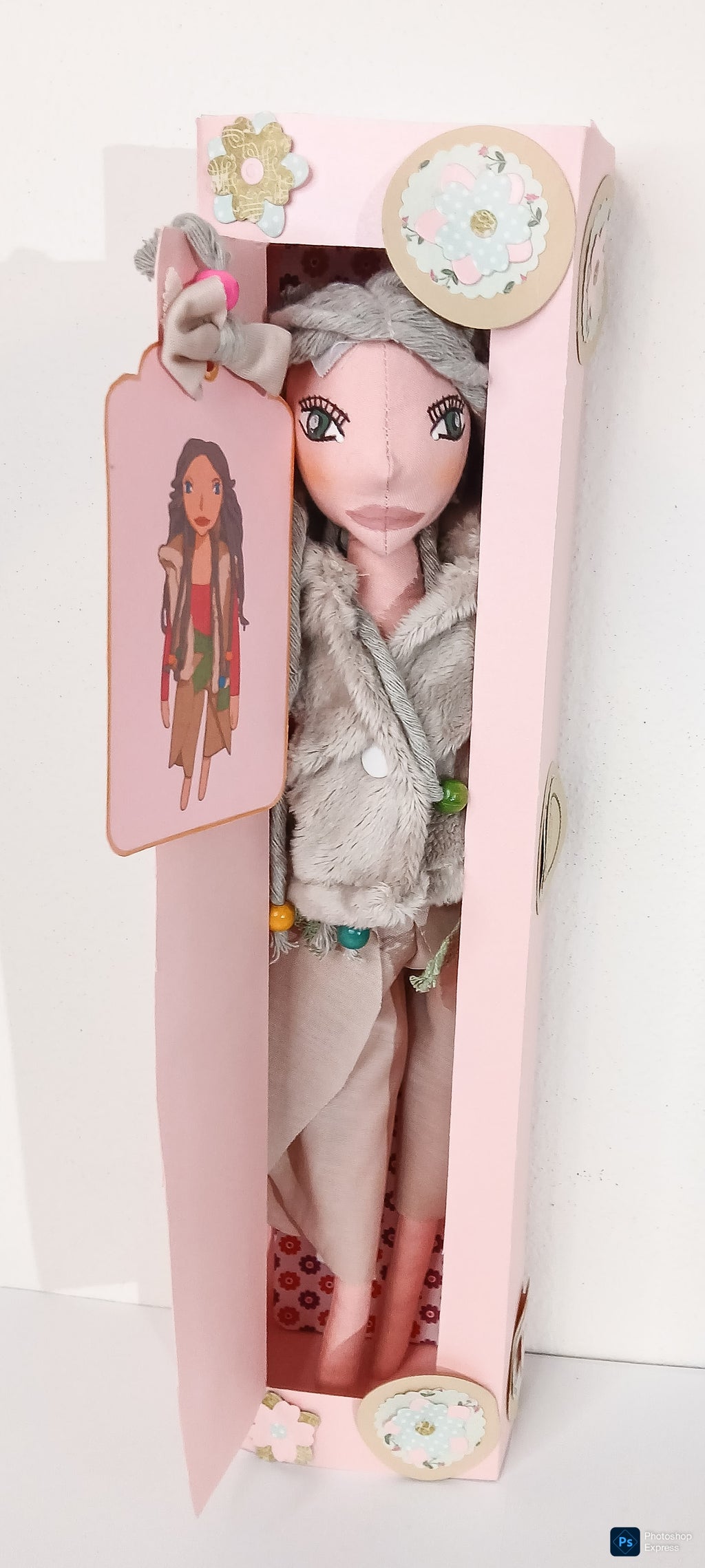 Handmade fabric doll Bohogirl