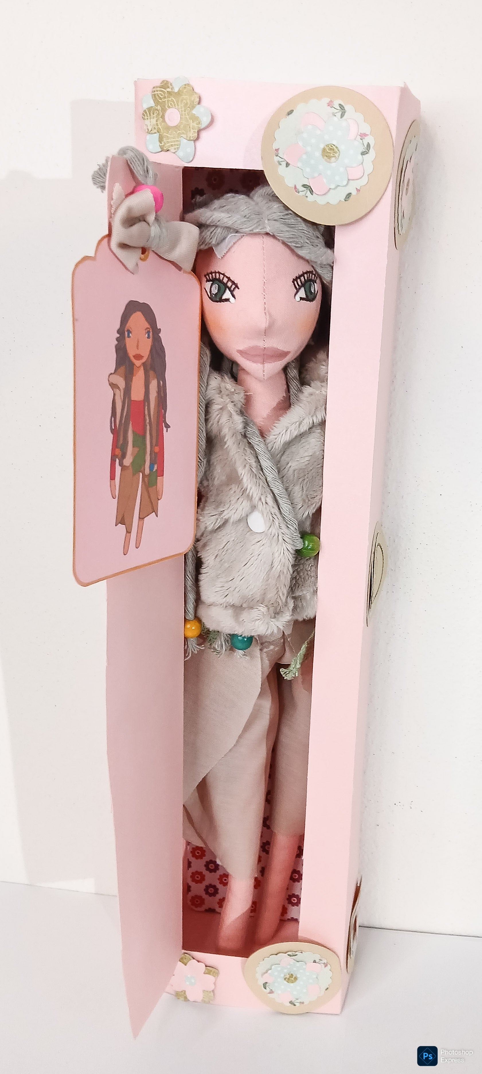 Handmade fabric doll Bohogirl