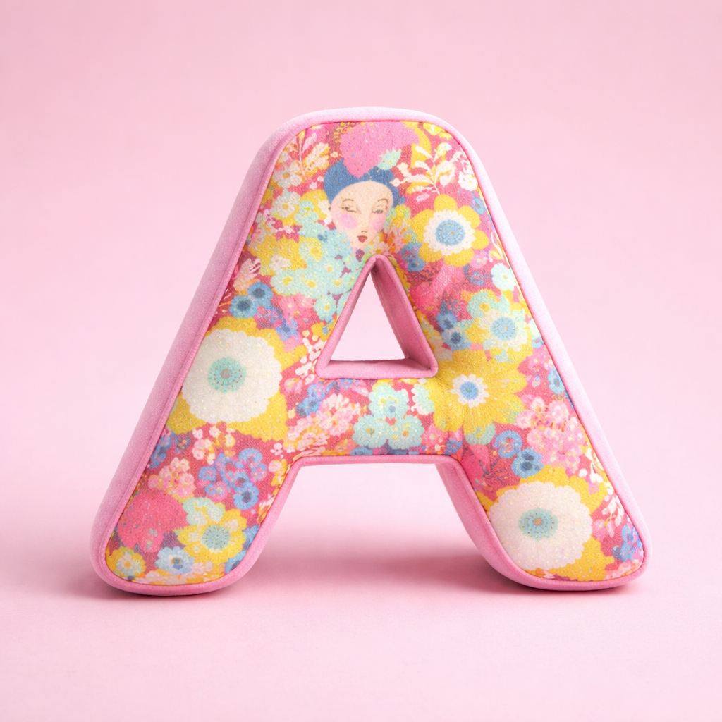 Handmade fabric letter pillow