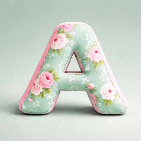 Handmade fabric letter pillow