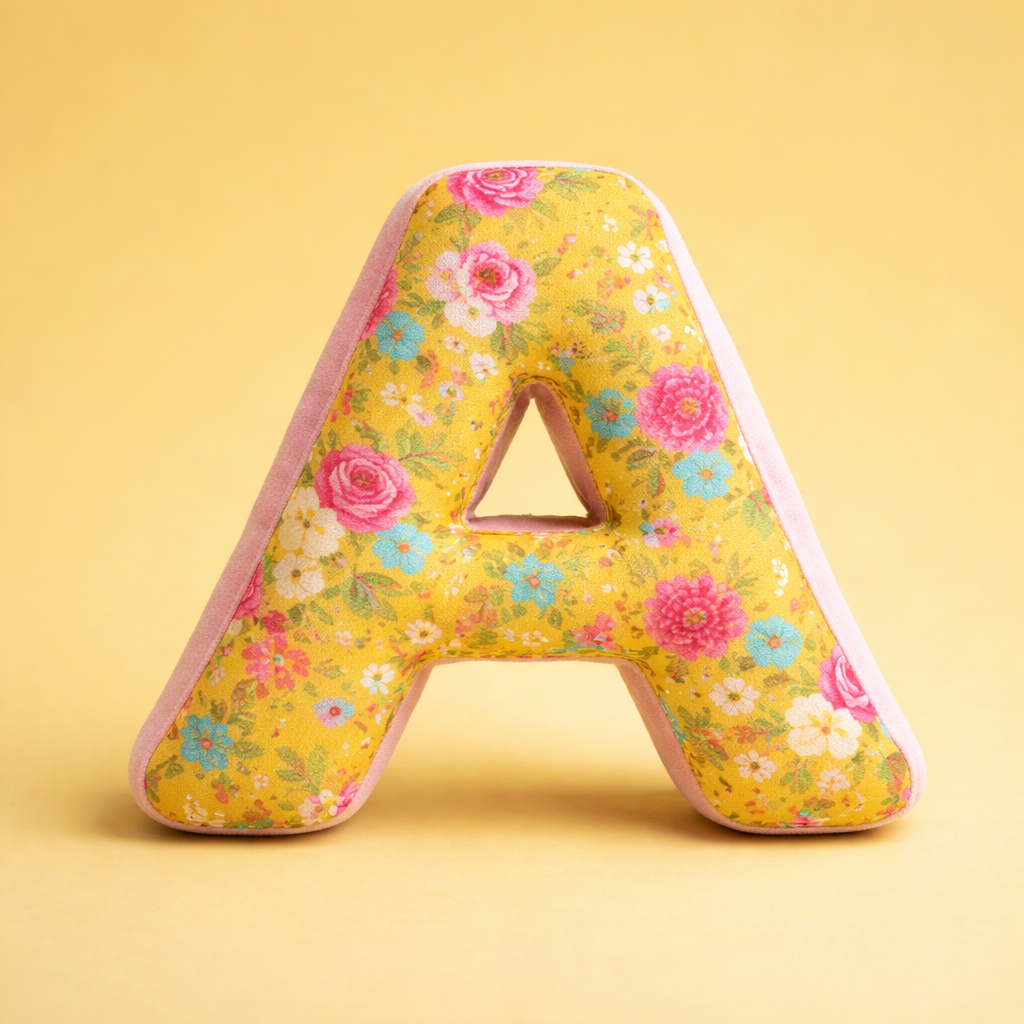 Handmade fabric letter pillow