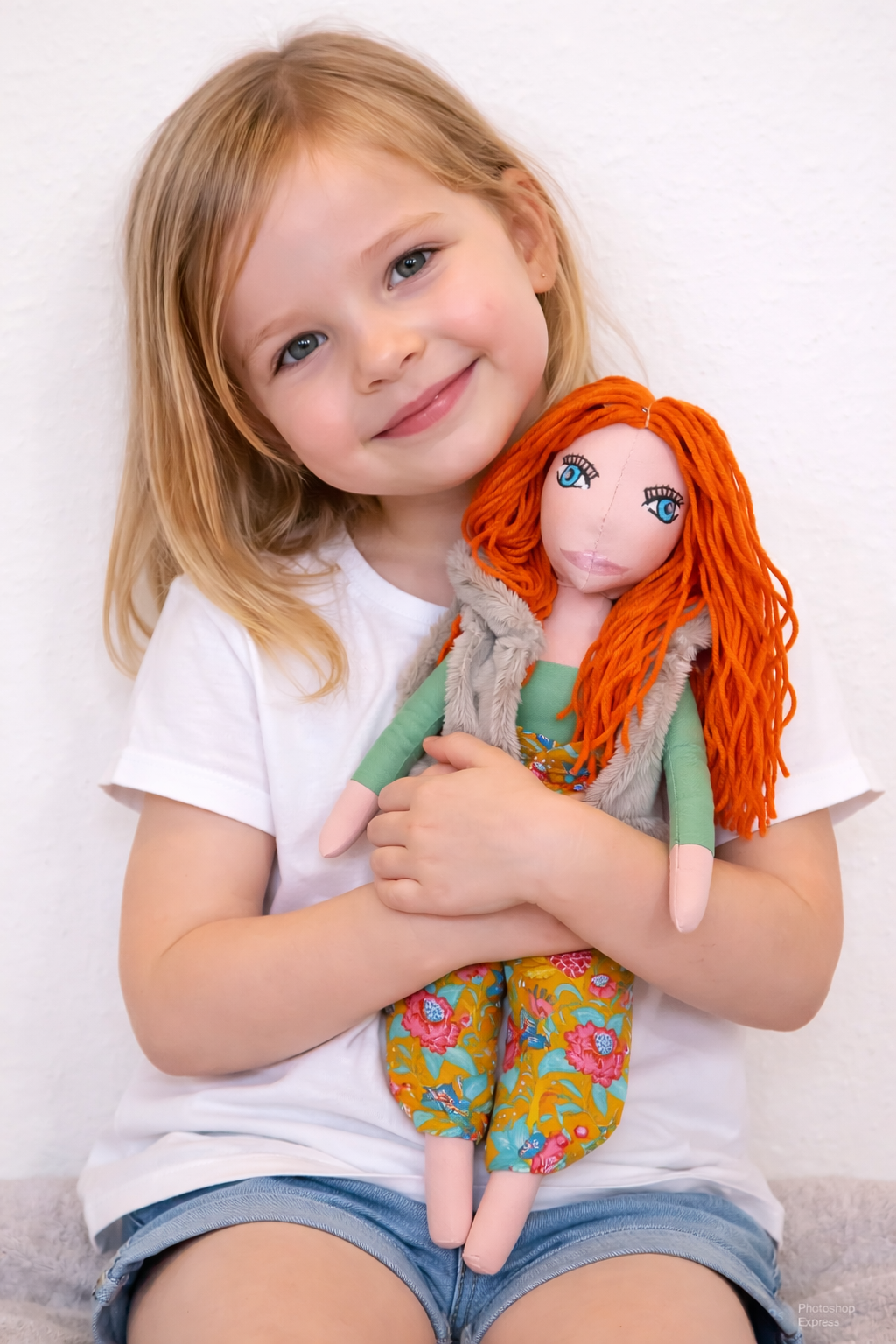 Handmade fabric doll RedRose