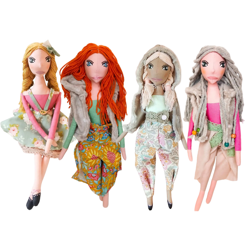 Handmade fabric doll RedRose