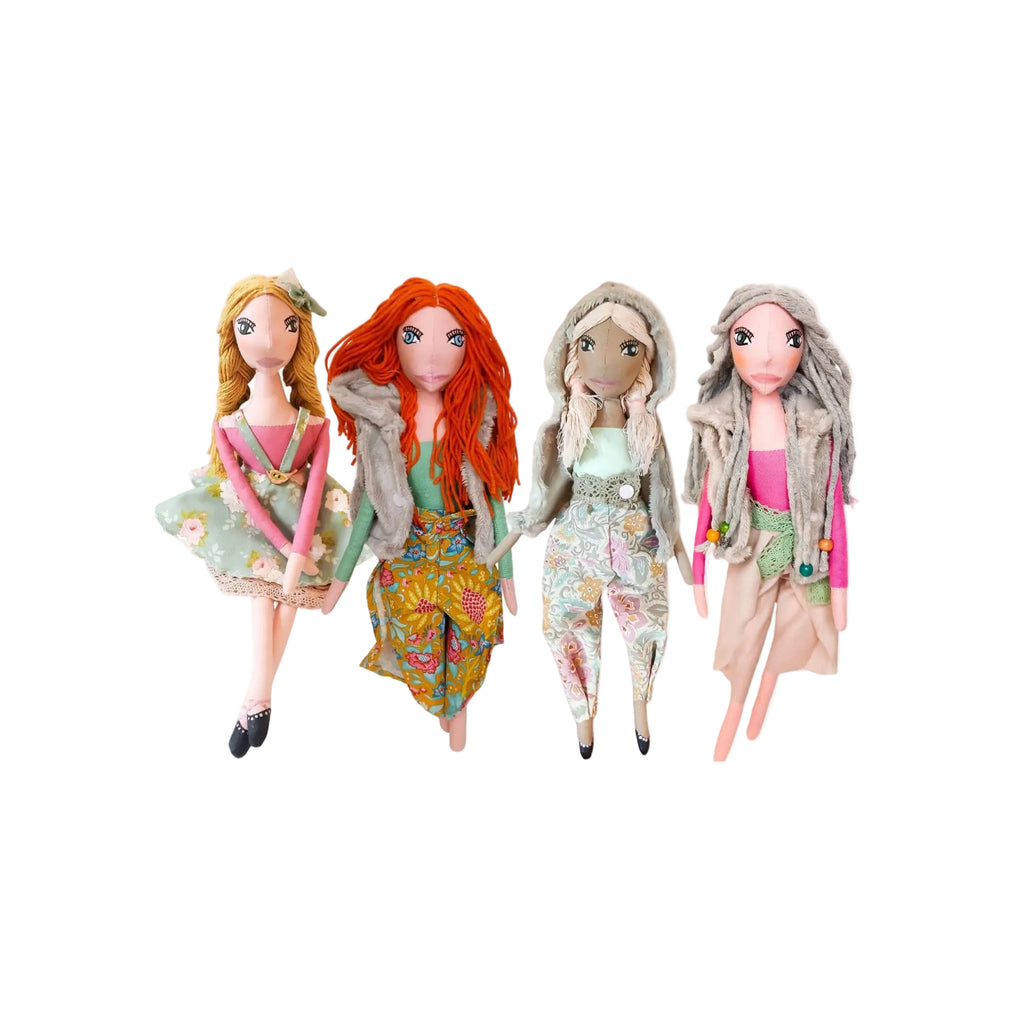 Handmade fabric doll Pink