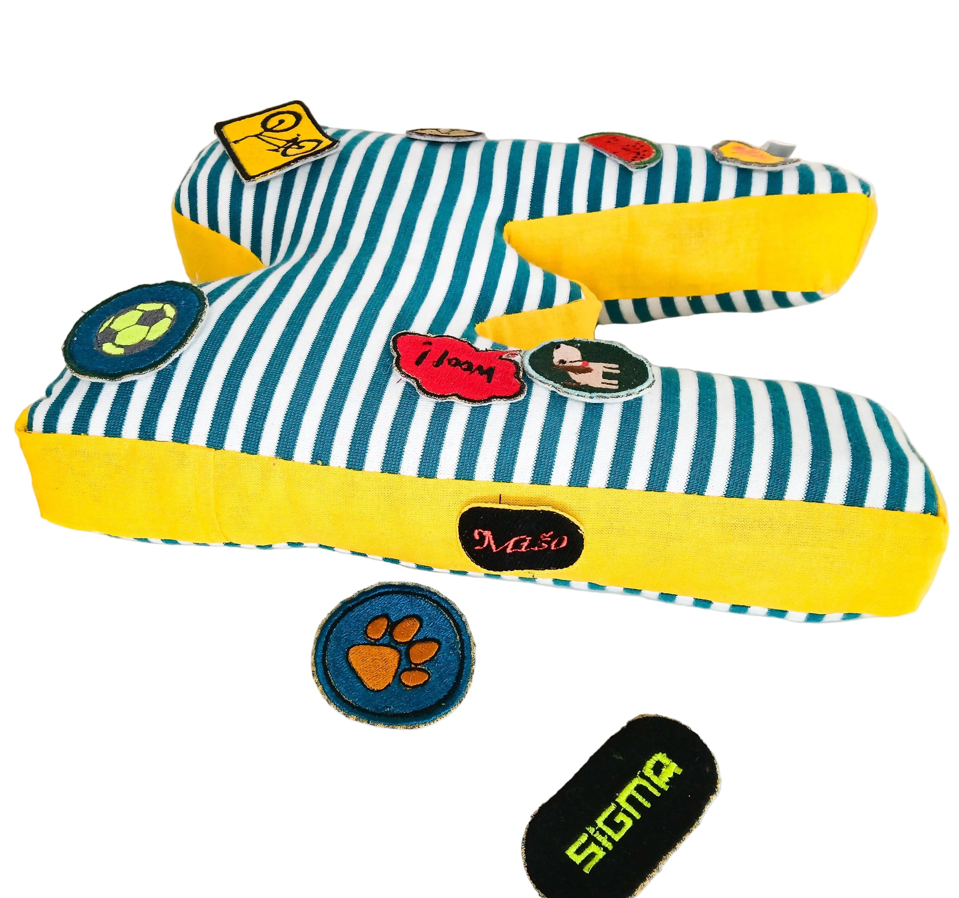 Handmade letter pillow