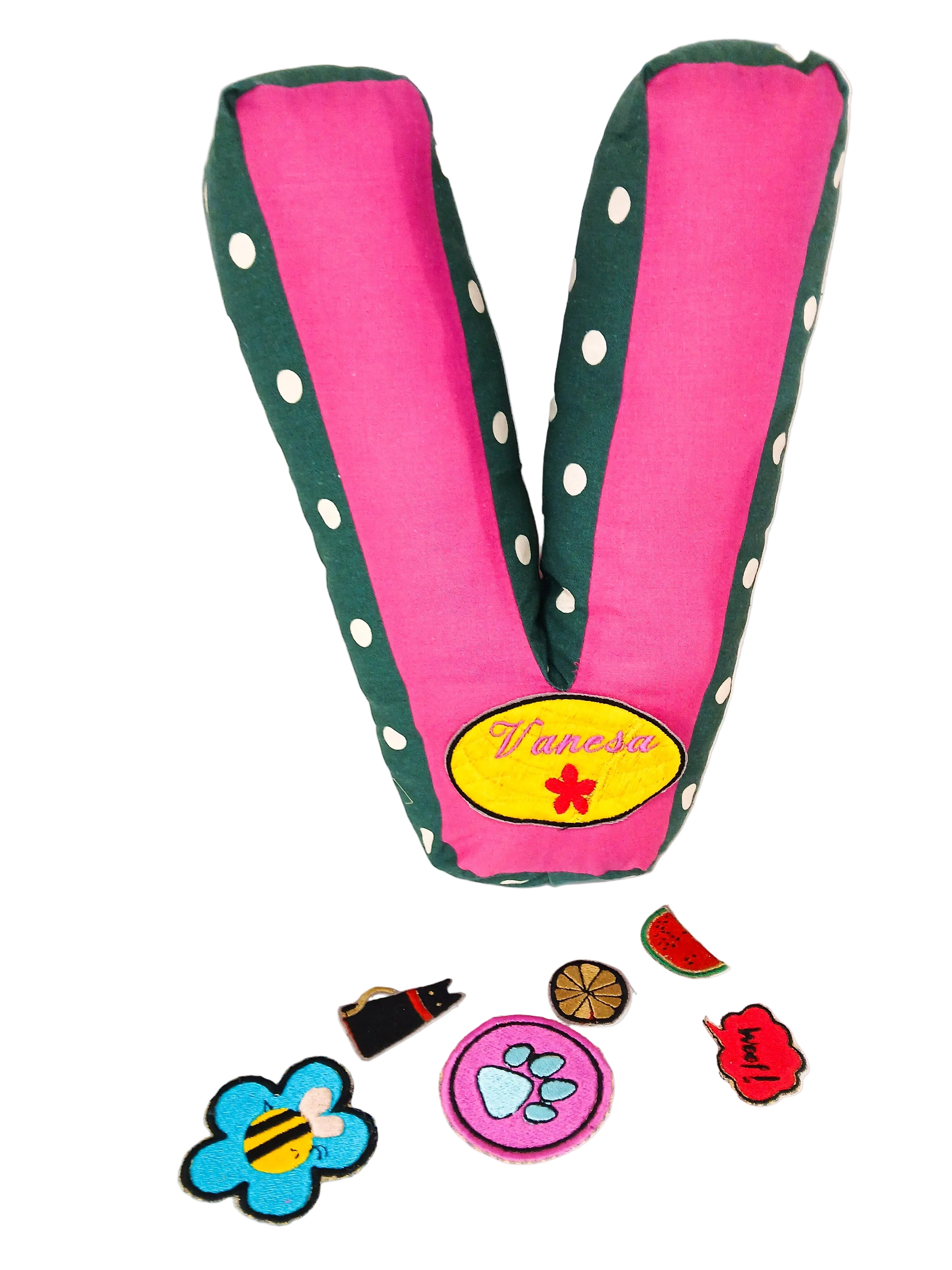 Handmade letter pillow V