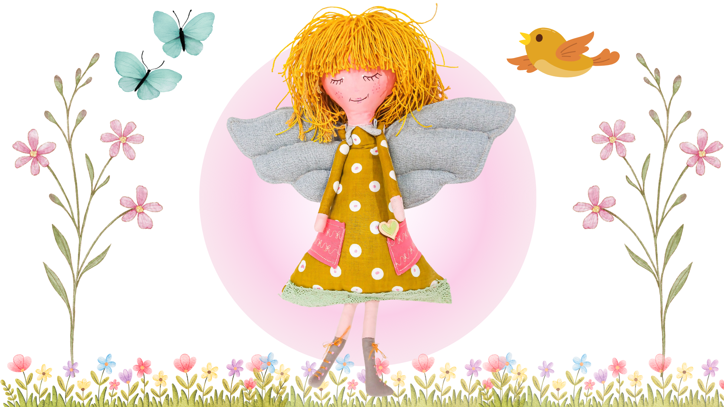 Handmade fabric doll spring  fairy tail