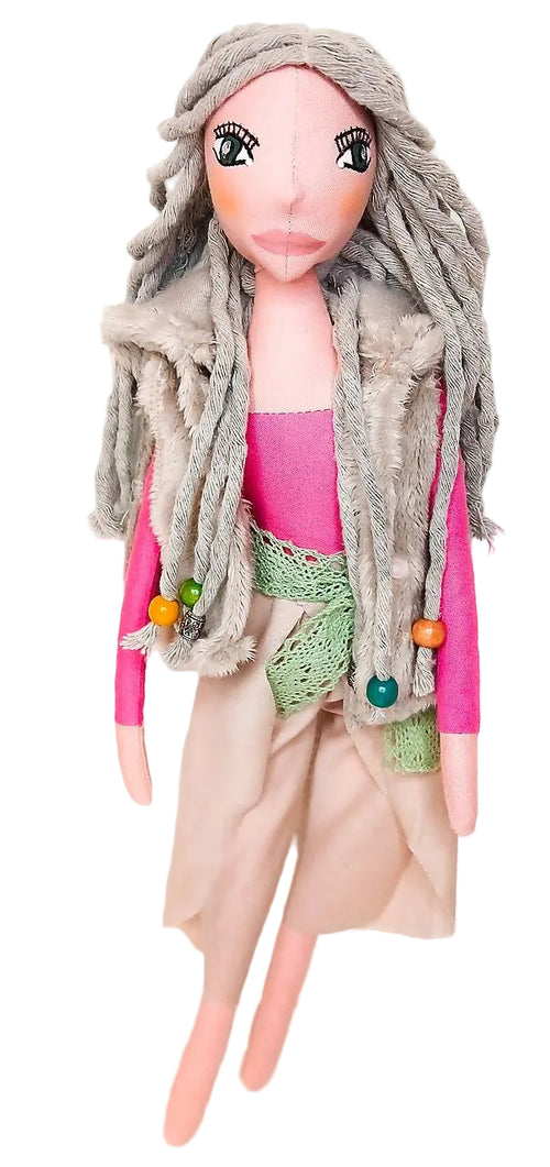Handmade fabric doll Bohogirl